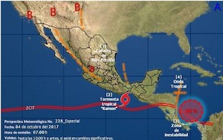 Se forma tormenta tropical Ramón en costas de Oaxaca