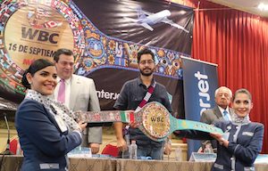 Presentan cinturón huichol para pelea Canelo vs. Golovkin