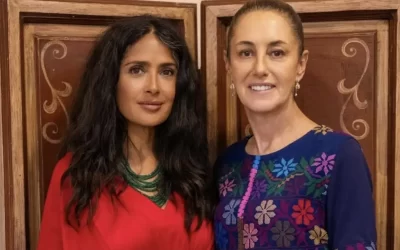 ‘Qué mujer tan extraordinaria’: Sheinbaum se reúne con Salma Hayek en Veracruz
