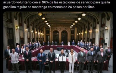 Gobierno y gasolineros renuevan acuerdo; mantendrán en 24 pesos la gasolina magna por seis meses
