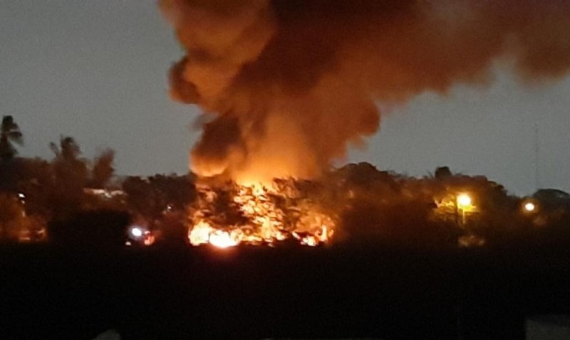 Se incendió corralón en Veracruz